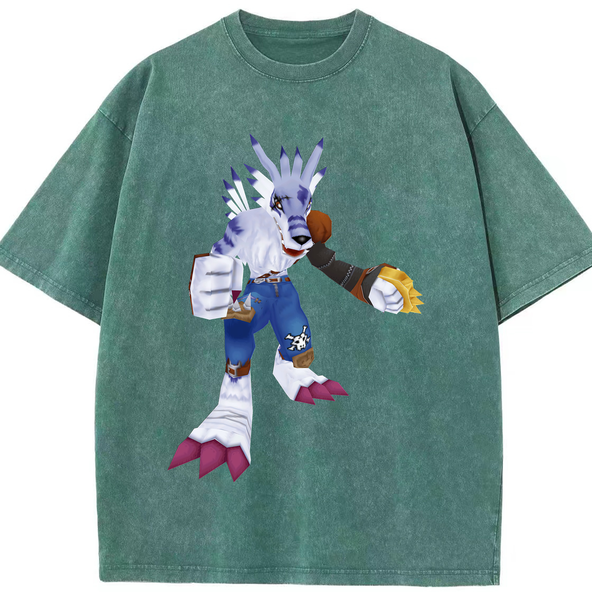 （画像用） Digimon デジタルモンスター/デジモン 綿100% ヴィンテージ風 半袖Tシャツ（フロントプリント）